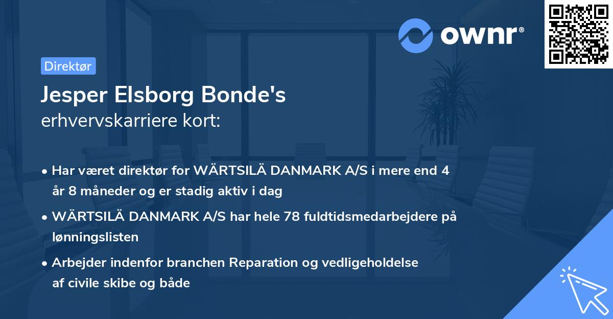 Jesper Elsborg Bonde's erhvervskarriere kort