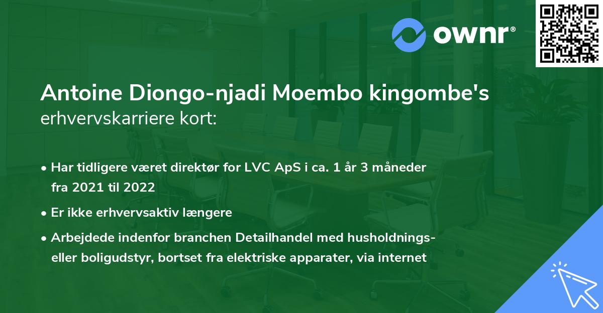 Antoine Diongo-njadi Moembo kingombe's erhvervskarriere kort