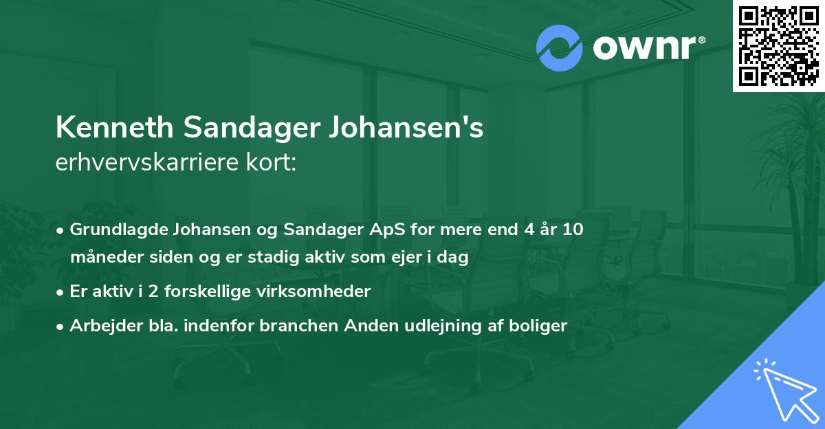 Kenneth Sandager Johansen's erhvervskarriere kort