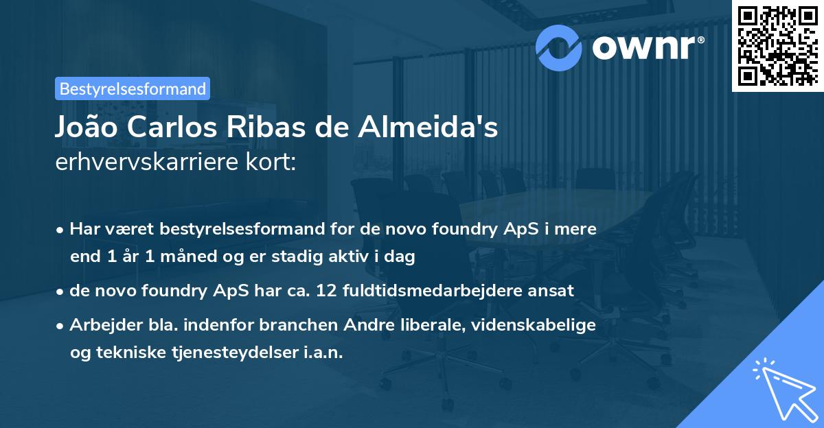 João Carlos Ribas de Almeida's erhvervskarriere kort