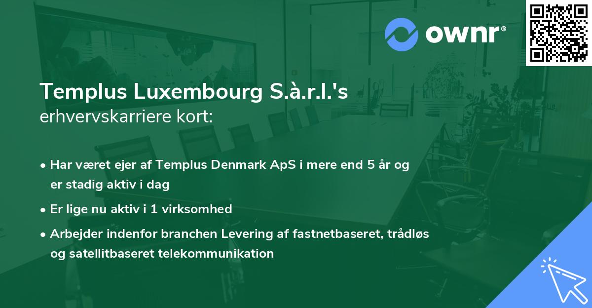 Templus Luxembourg S.à.r.l.'s erhvervskarriere kort