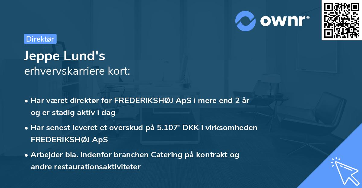 Jeppe Lund's erhvervskarriere kort