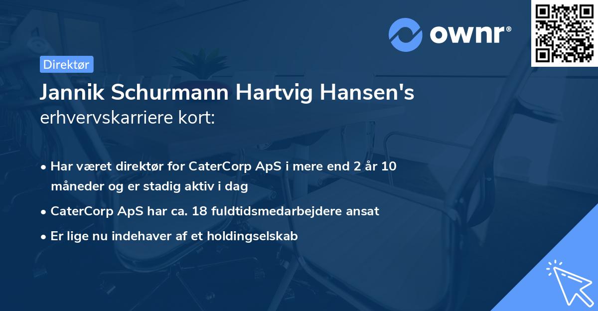 Jannik Schurmann Hartvig Hansen's erhvervskarriere kort