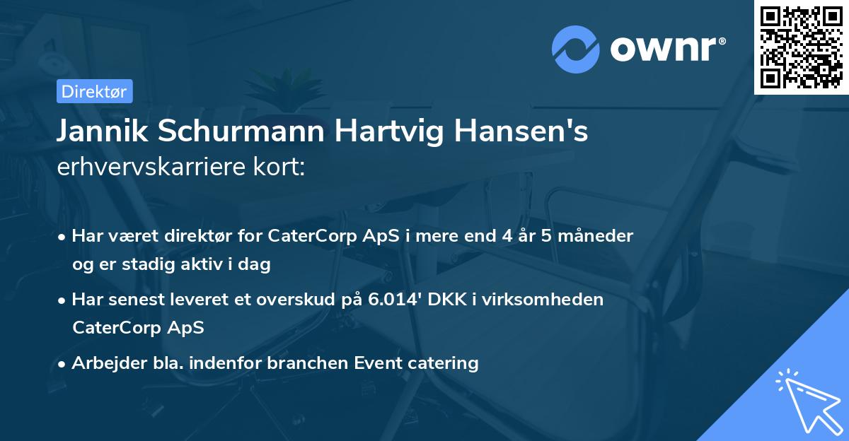 Jannik Schurmann Hartvig Hansen's erhvervskarriere kort