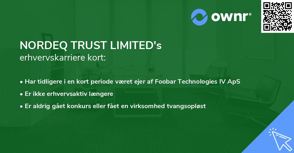NORDEQ TRUST LIMITED's erhvervskarriere kort