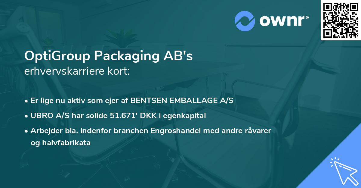 OptiGroup Packaging AB's erhvervskarriere kort