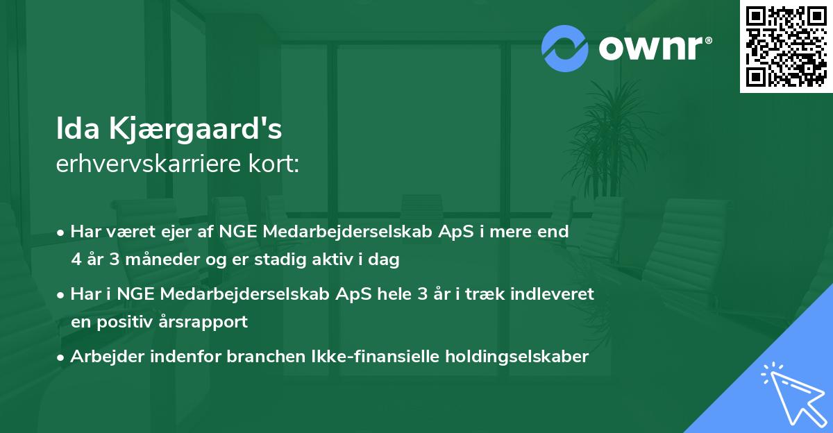 Ida Kjærgaard's erhvervskarriere kort