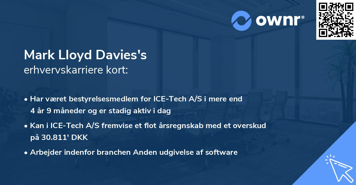Mark Lloyd Davies's erhvervskarriere kort