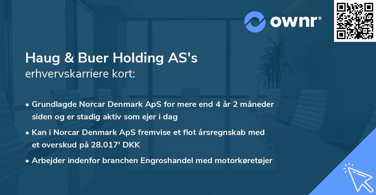 Haug & Buer Holding AS's erhvervskarriere kort