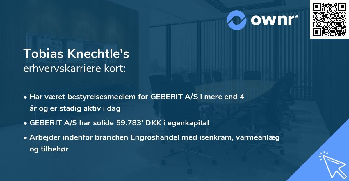 Tobias Knechtle's erhvervskarriere kort