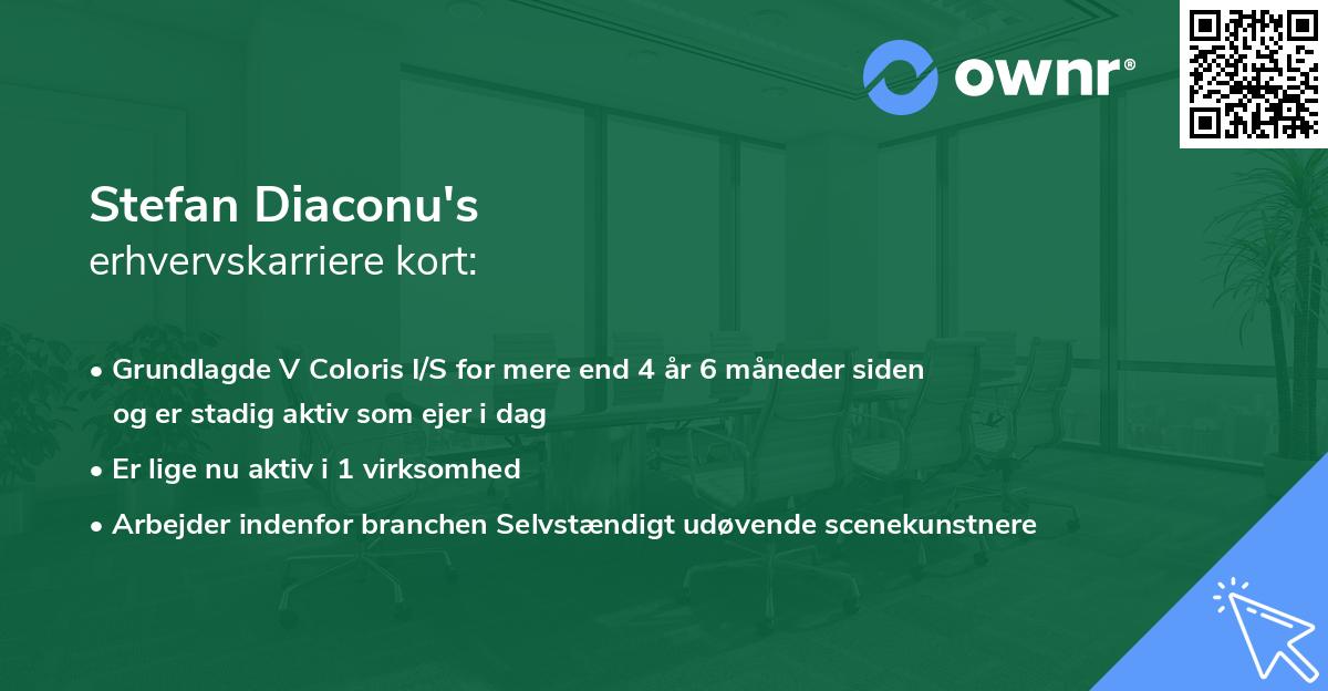 Stefan Diaconu's erhvervskarriere kort