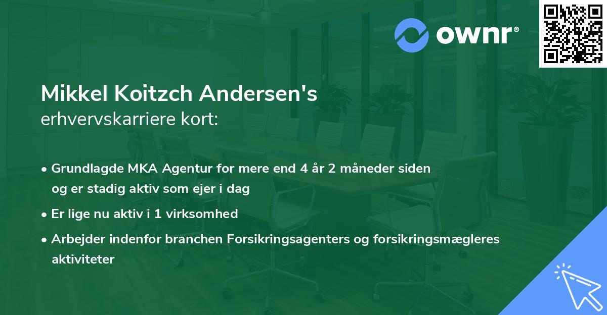 Mikkel Koitzch Andersen's erhvervskarriere kort