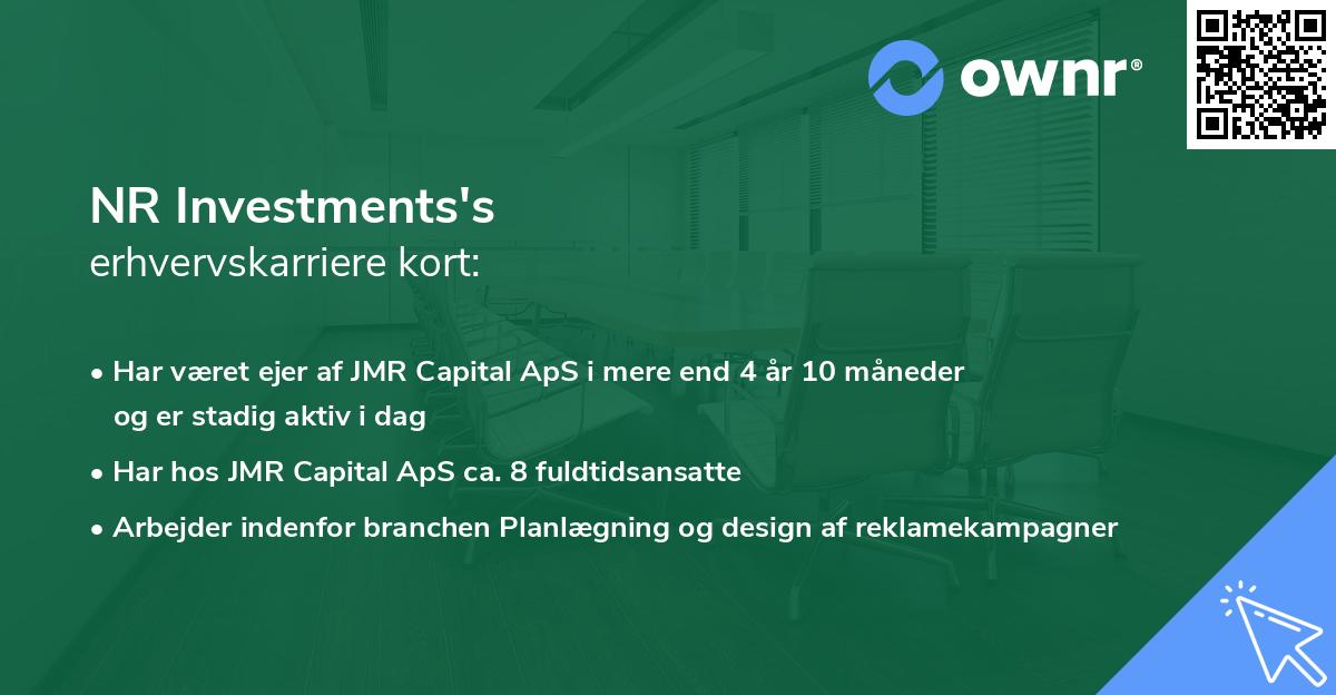 NR Investments's erhvervskarriere kort