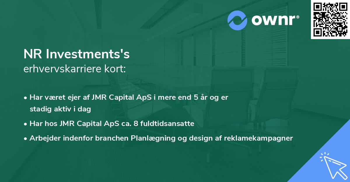 NR Investments's erhvervskarriere kort