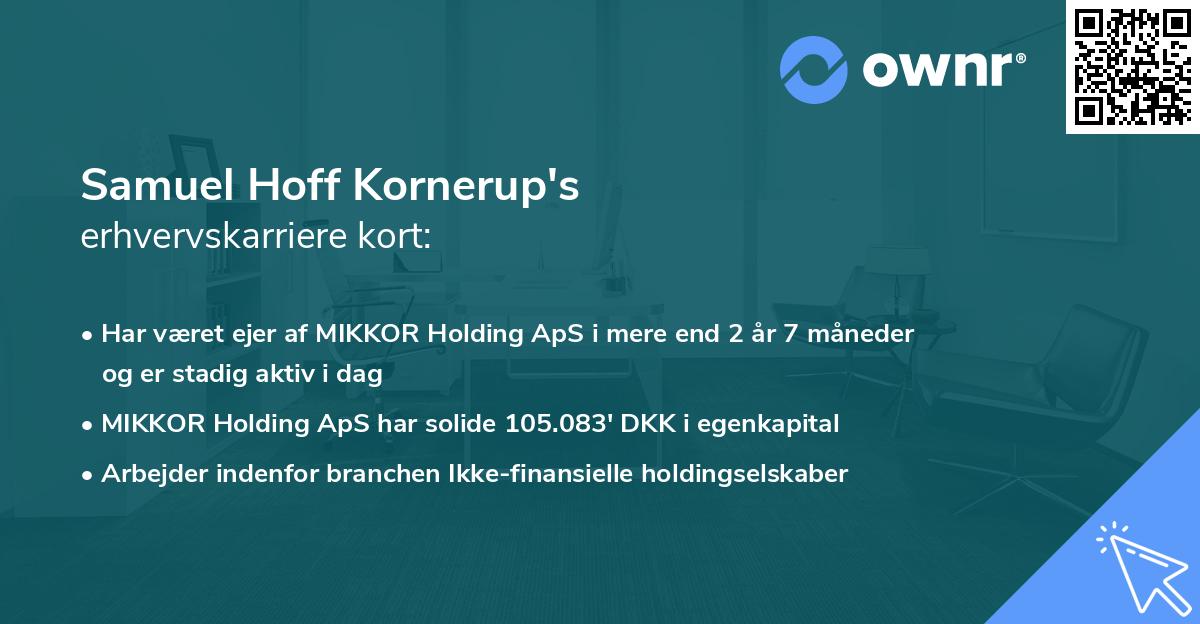 Samuel Hoff Kornerup's erhvervskarriere kort