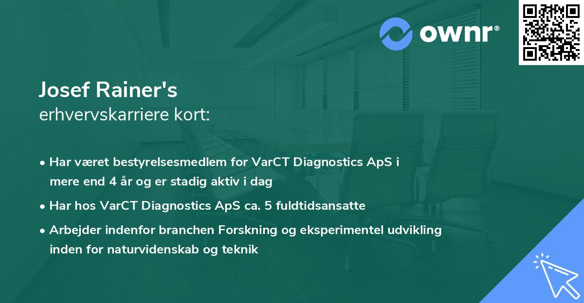 Josef Rainer's erhvervskarriere kort