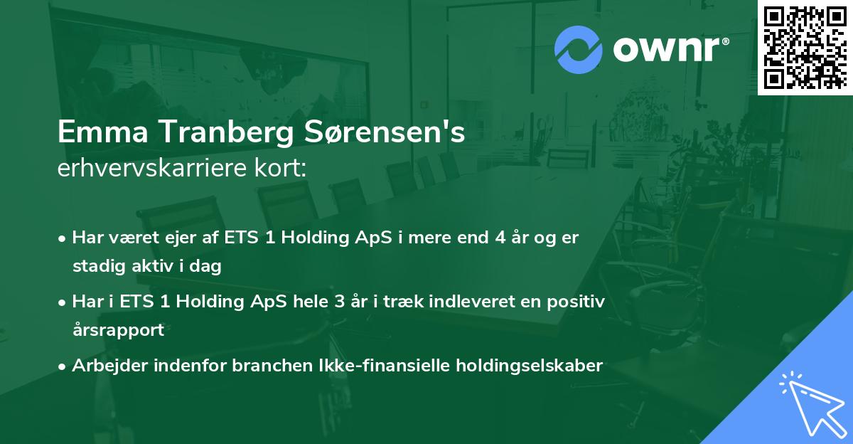 Emma Tranberg Sørensen's erhvervskarriere kort