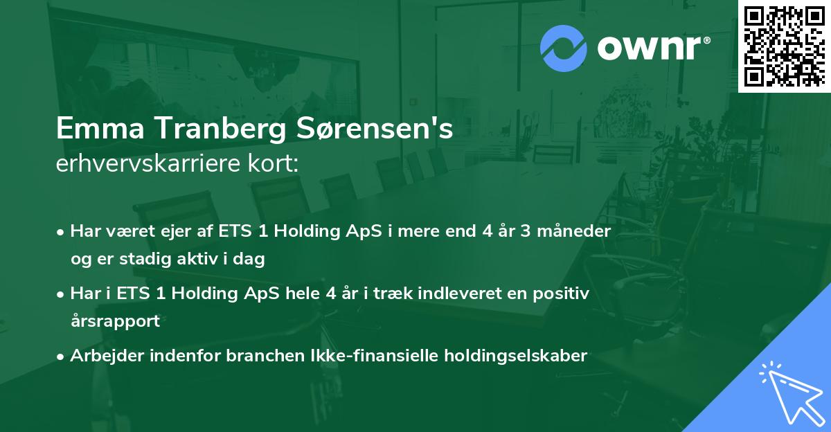 Emma Tranberg Sørensen's erhvervskarriere kort