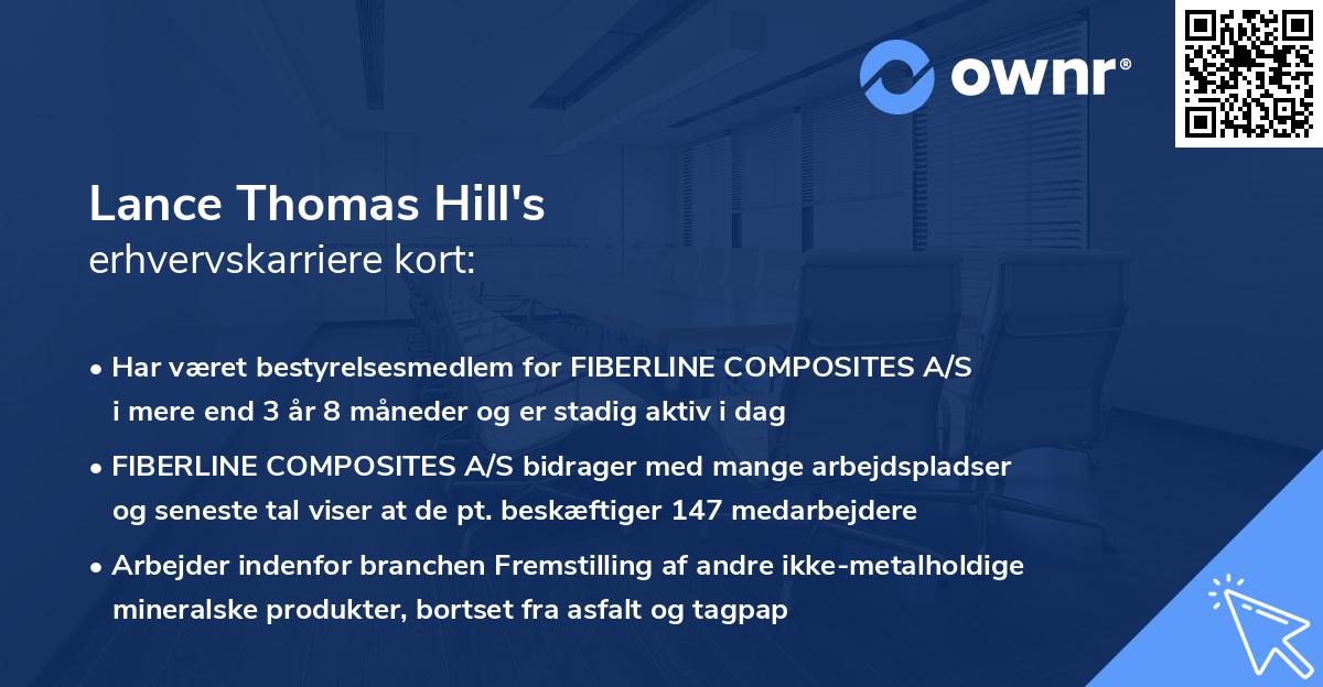 Lance Thomas Hill's erhvervskarriere kort