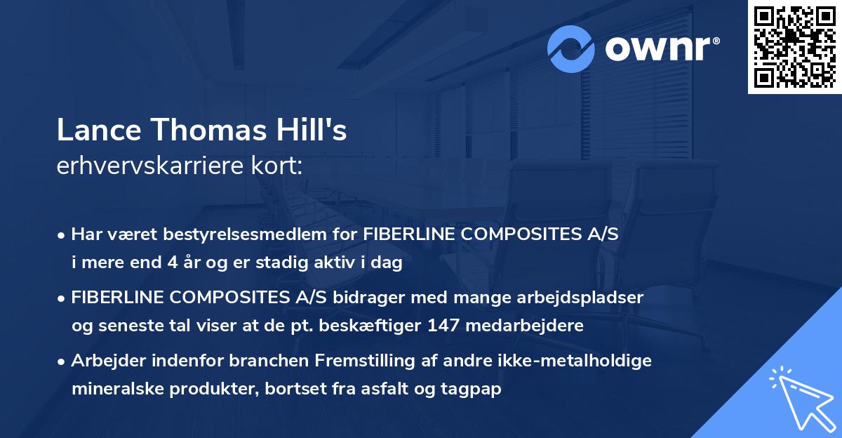 Lance Thomas Hill's erhvervskarriere kort
