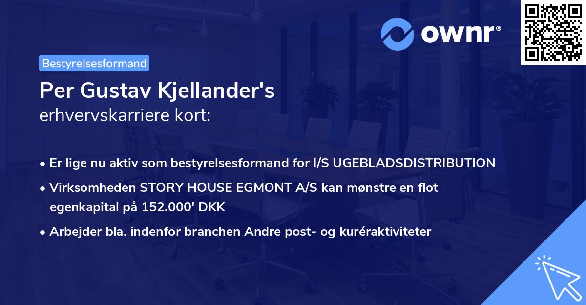 Per Gustav Kjellander's erhvervskarriere kort