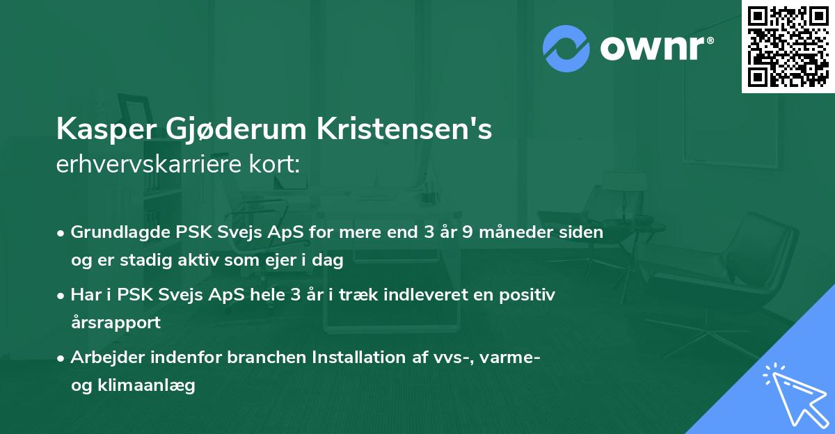 Kasper Gjøderum Kristensen's erhvervskarriere kort