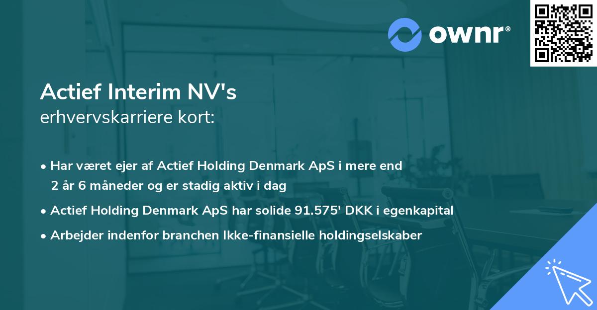 Actief Interim NV's erhvervskarriere kort