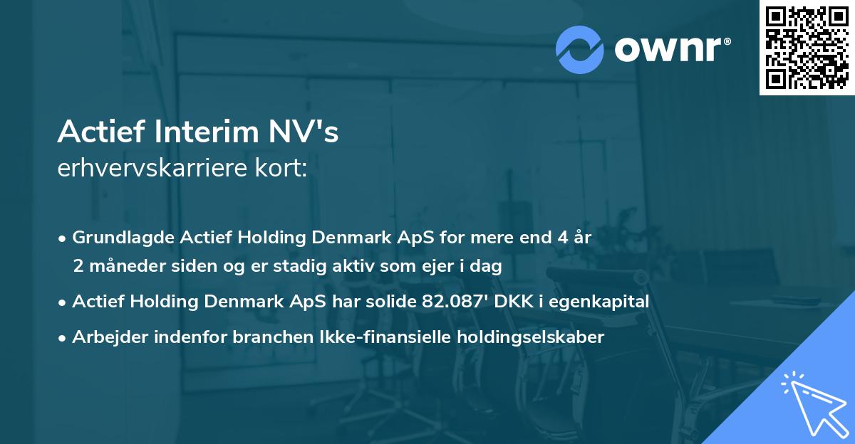 Actief Interim NV's erhvervskarriere kort