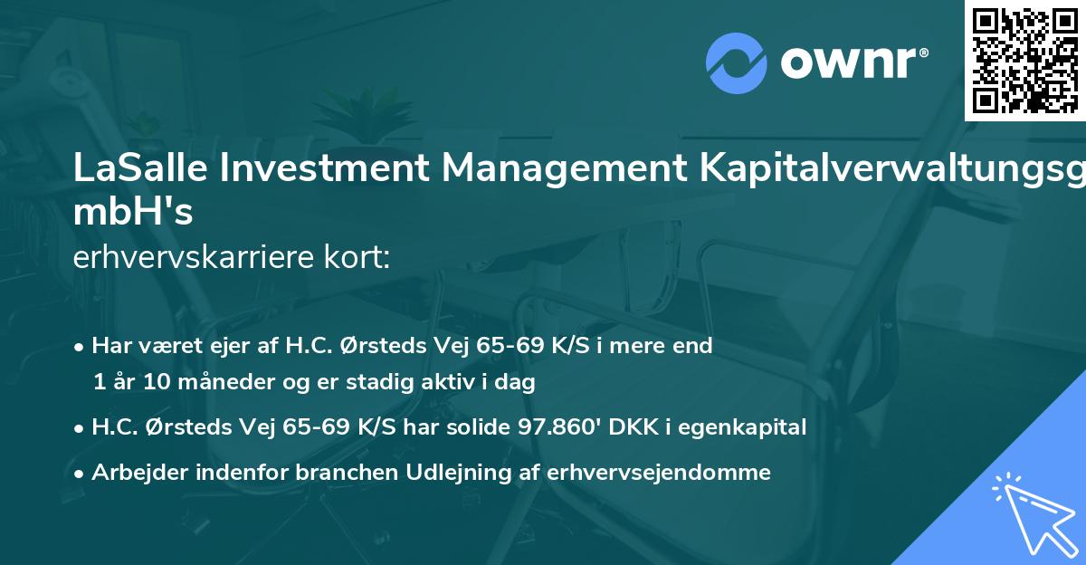 LaSalle Investment Management Kapitalverwaltungsgesellschaft mbH's erhvervskarriere kort