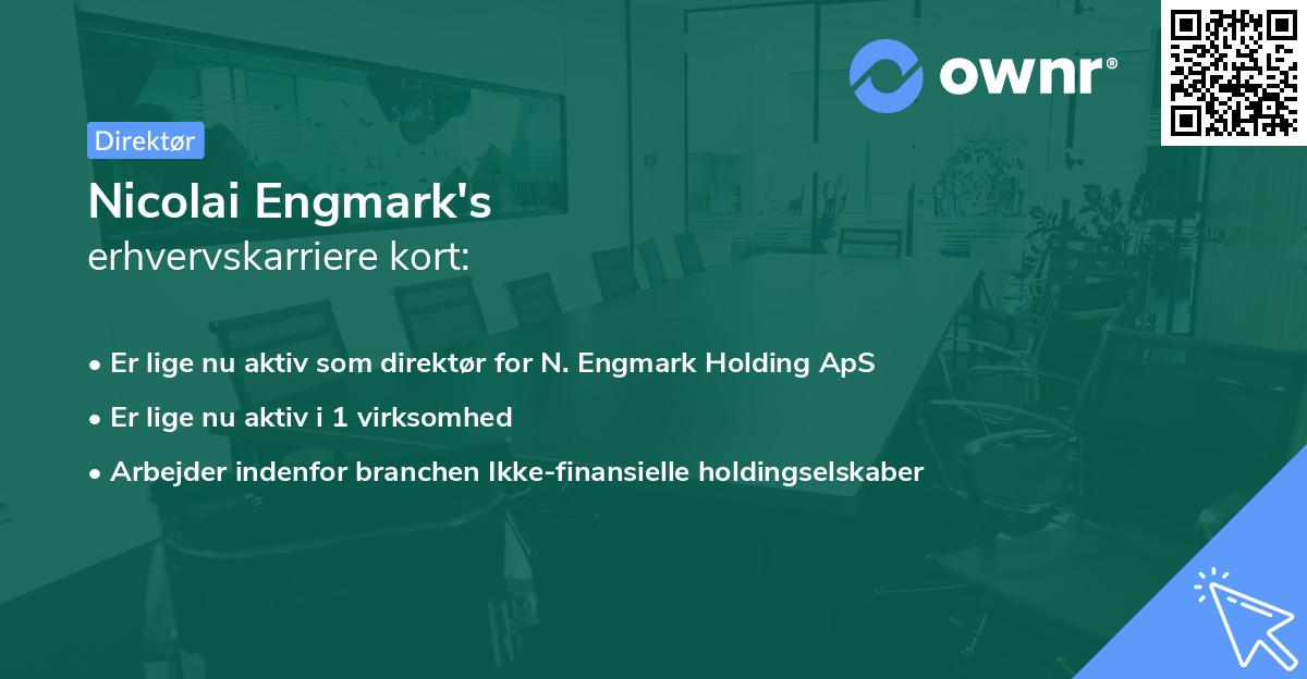 Nicolai Engmark's erhvervskarriere kort