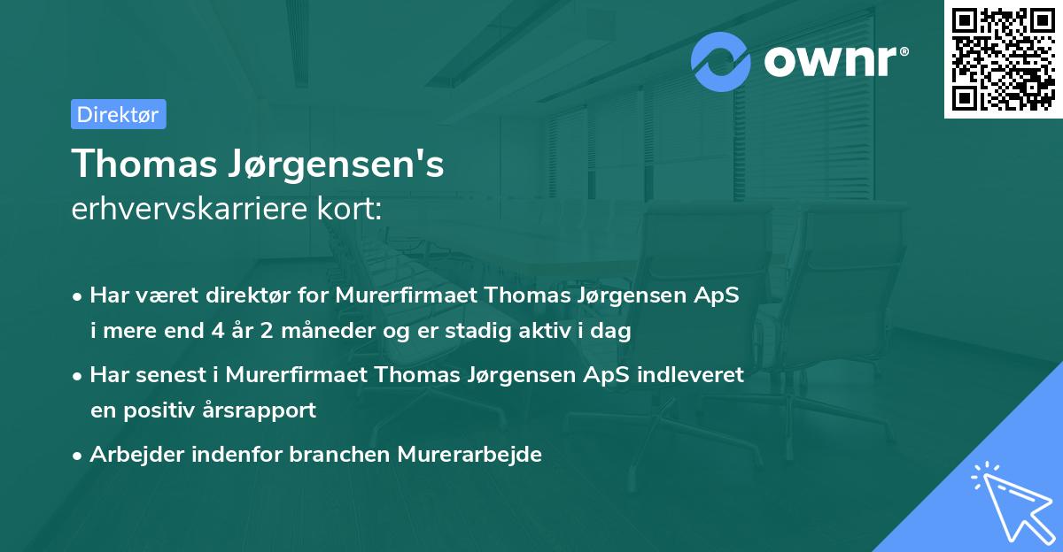 Thomas Jørgensen's erhvervskarriere kort