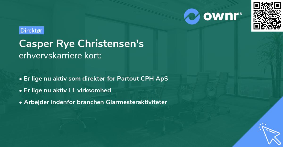 Casper Rye Christensen's erhvervskarriere kort