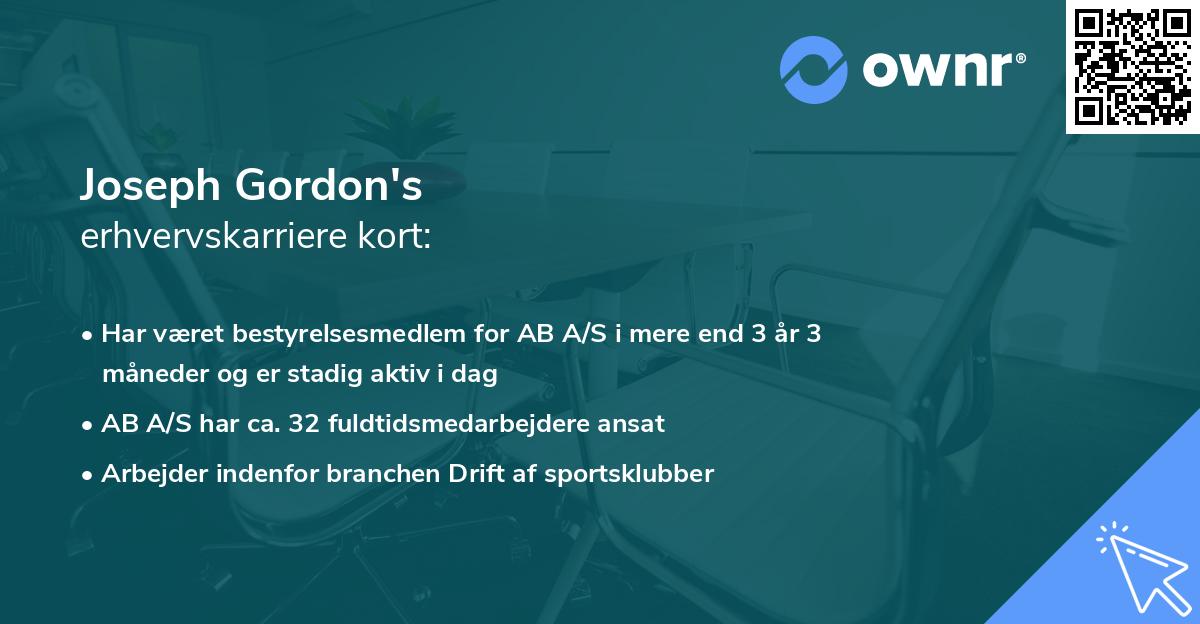 Joseph Gordon's erhvervskarriere kort