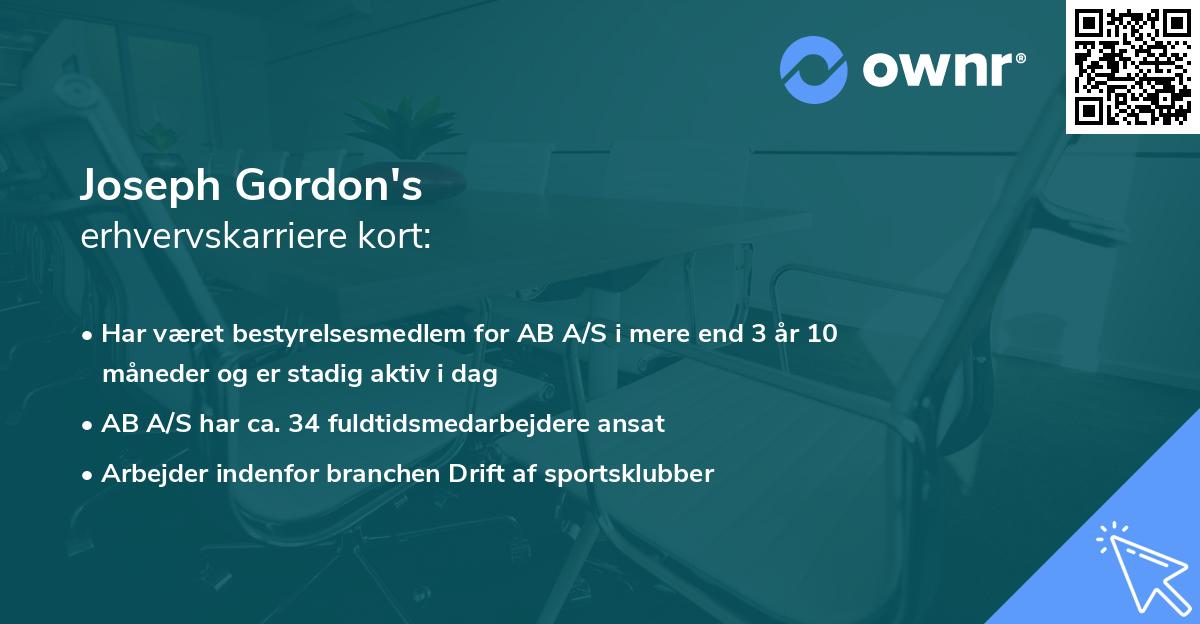 Joseph Gordon's erhvervskarriere kort