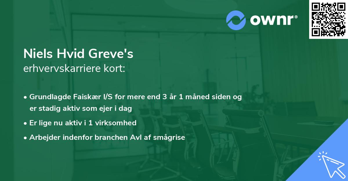Niels Hvid Greve's erhvervskarriere kort