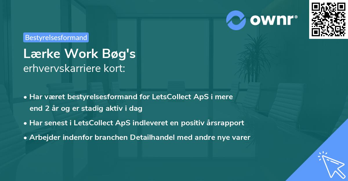 Lærke Work Bøg's erhvervskarriere kort