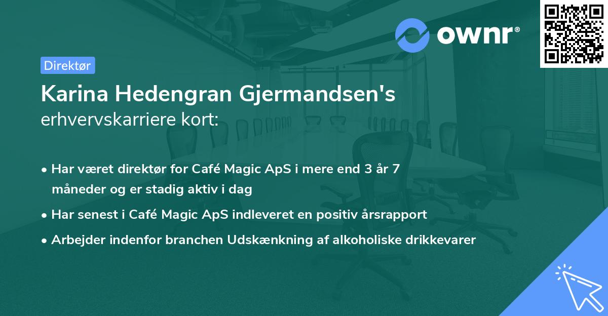 Karina Hedengran Gjermandsen's erhvervskarriere kort
