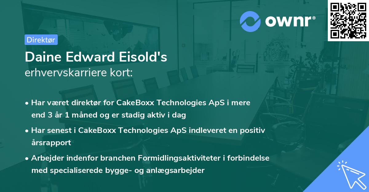 Daine Edward Eisold's erhvervskarriere kort