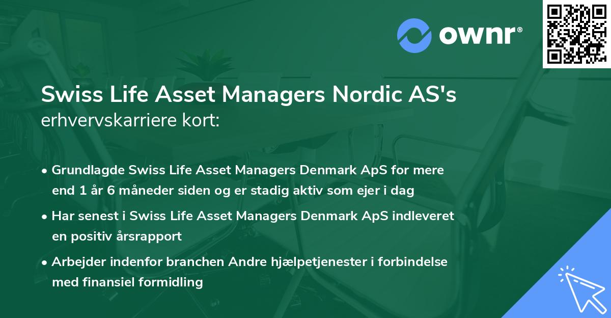 Swiss Life Asset Managers Nordic AS's erhvervskarriere kort