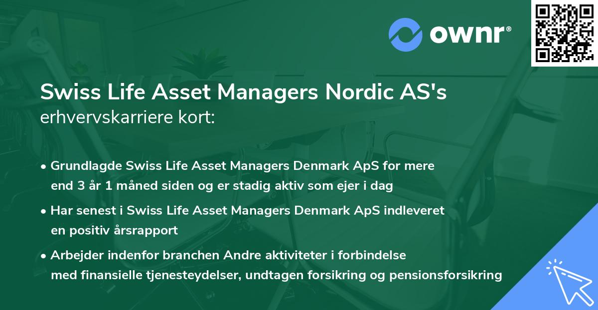 Swiss Life Asset Managers Nordic AS's erhvervskarriere kort