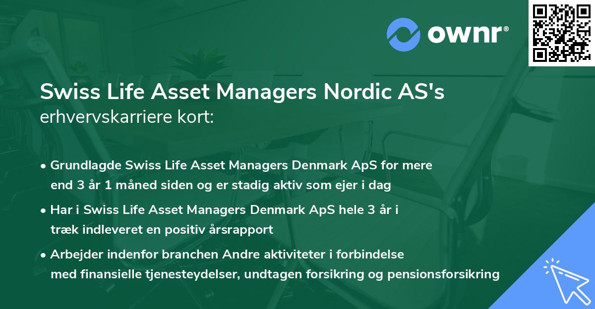 Swiss Life Asset Managers Nordic AS's erhvervskarriere kort
