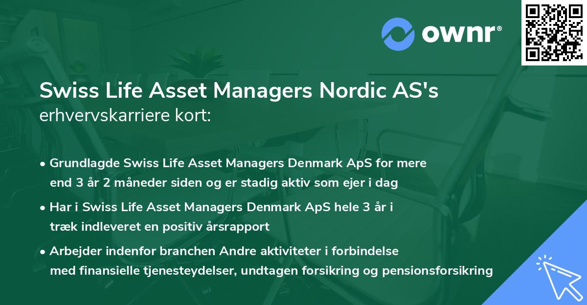 Swiss Life Asset Managers Nordic AS's erhvervskarriere kort