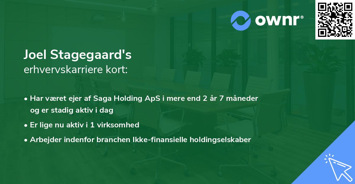 Joel Stagegaard's erhvervskarriere kort