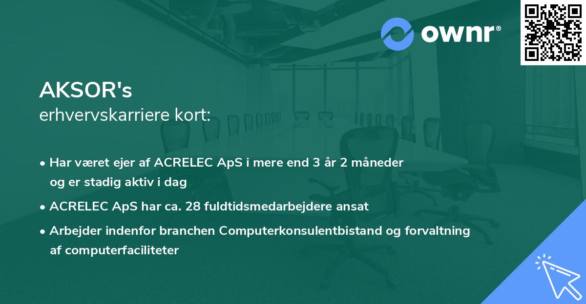 AKSOR's erhvervskarriere kort