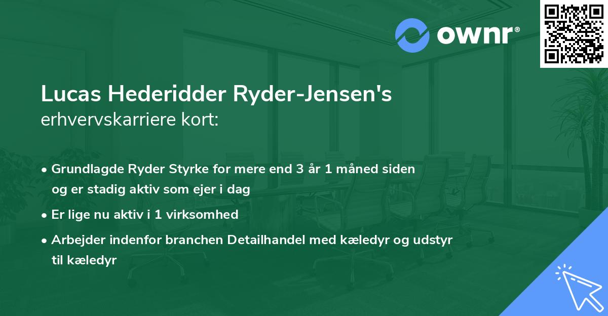 Lucas Hederidder Ryder-Jensen's erhvervskarriere kort