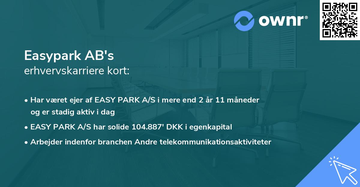 Easypark AB's erhvervskarriere kort