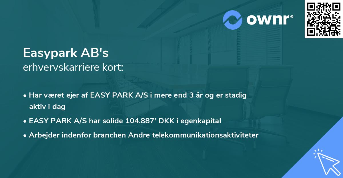 Easypark AB's erhvervskarriere kort