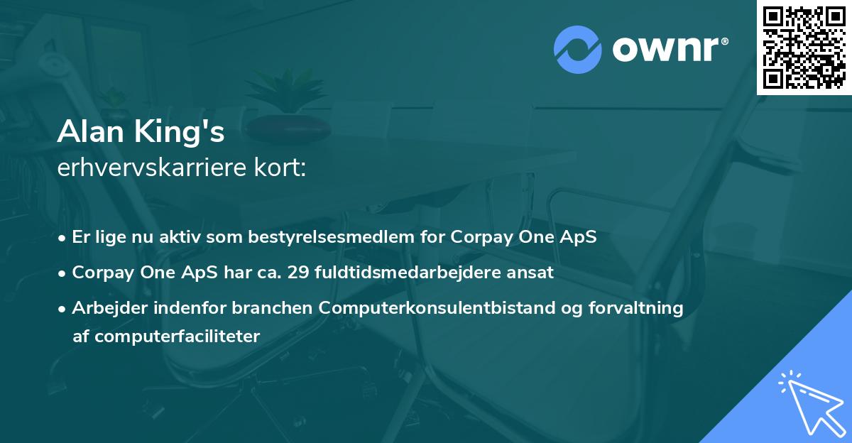 Alan King's erhvervskarriere kort