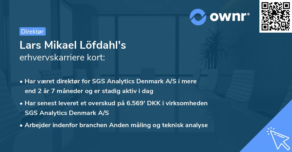 Lars Mikael Löfdahl's erhvervskarriere kort