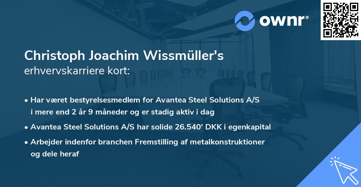 Christoph Joachim Wissmüller's erhvervskarriere kort